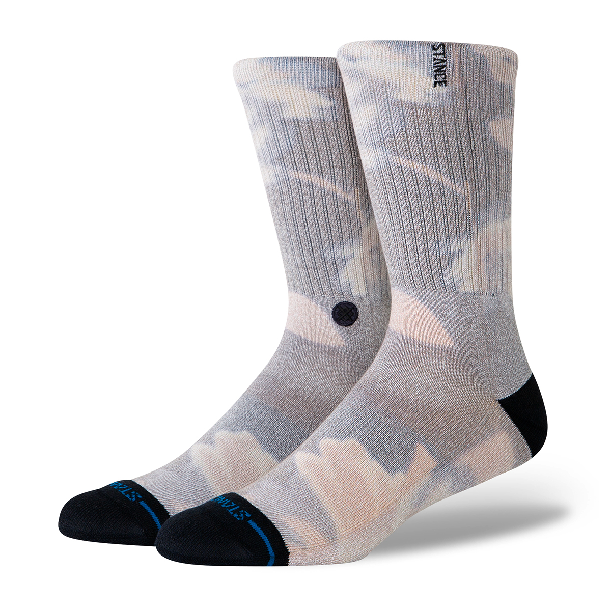 Flora Scan Crew Socks - Butter Blend - Grey