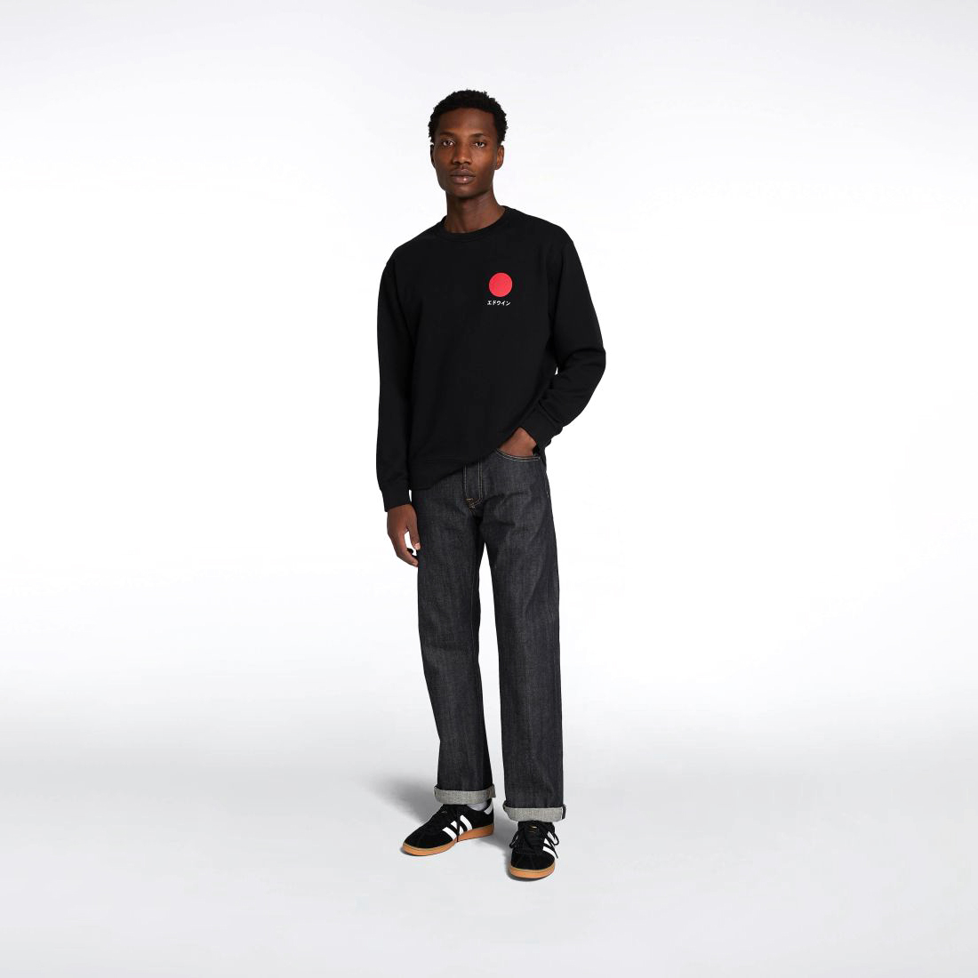 Japanese Sun Crewneck Sweatshirt - Black
