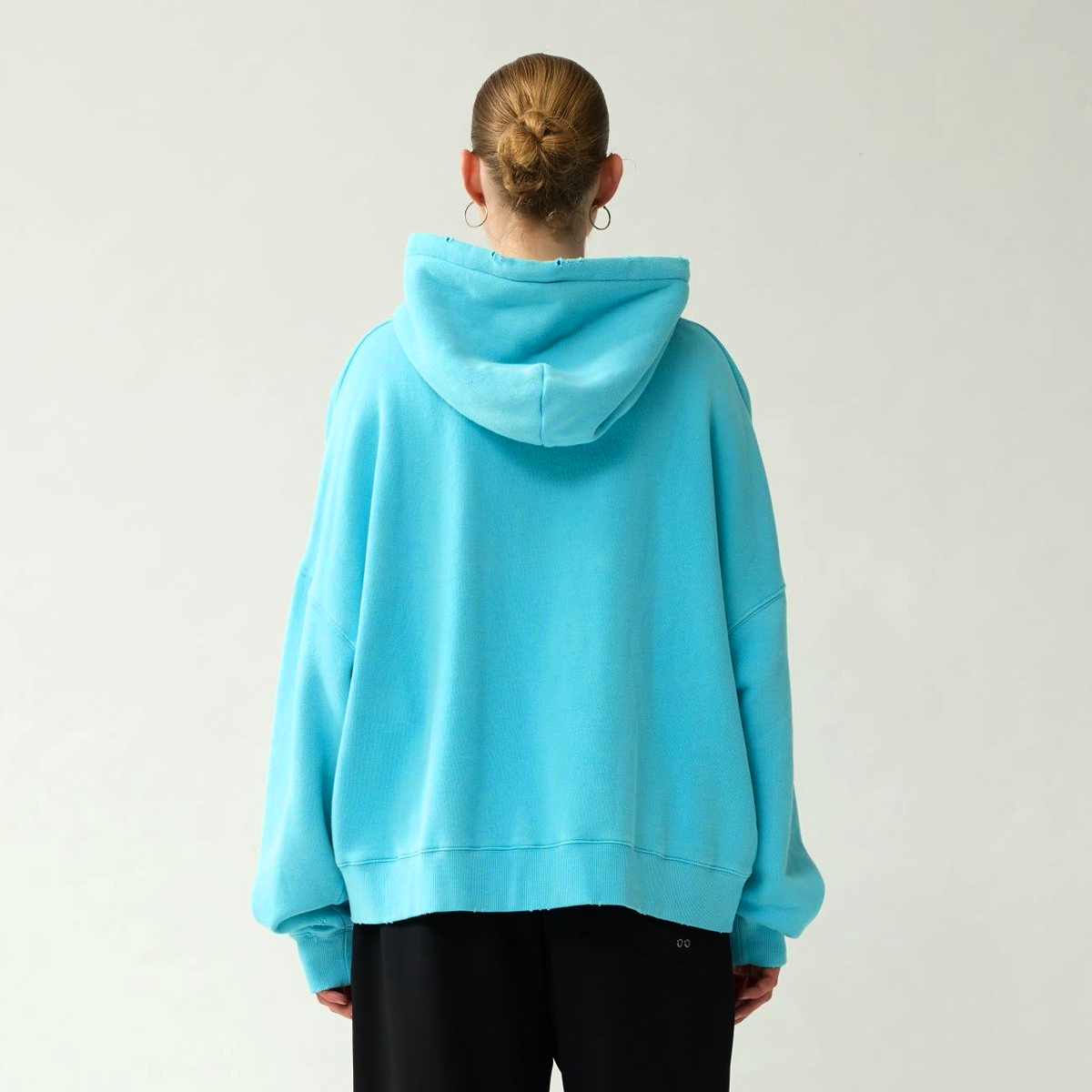 Worked Logo Hoodie - Blue