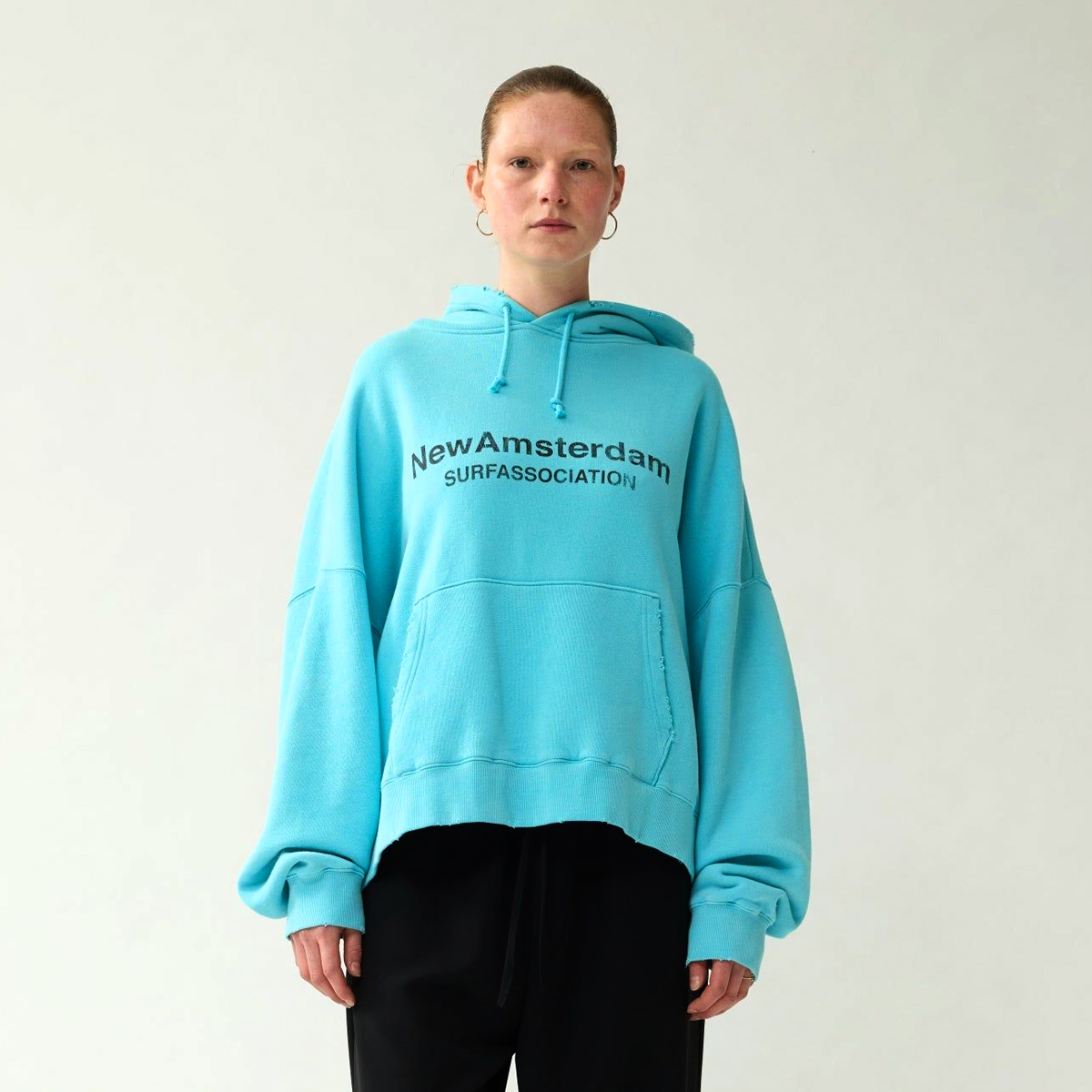 Worked Logo Hoodie - Blue