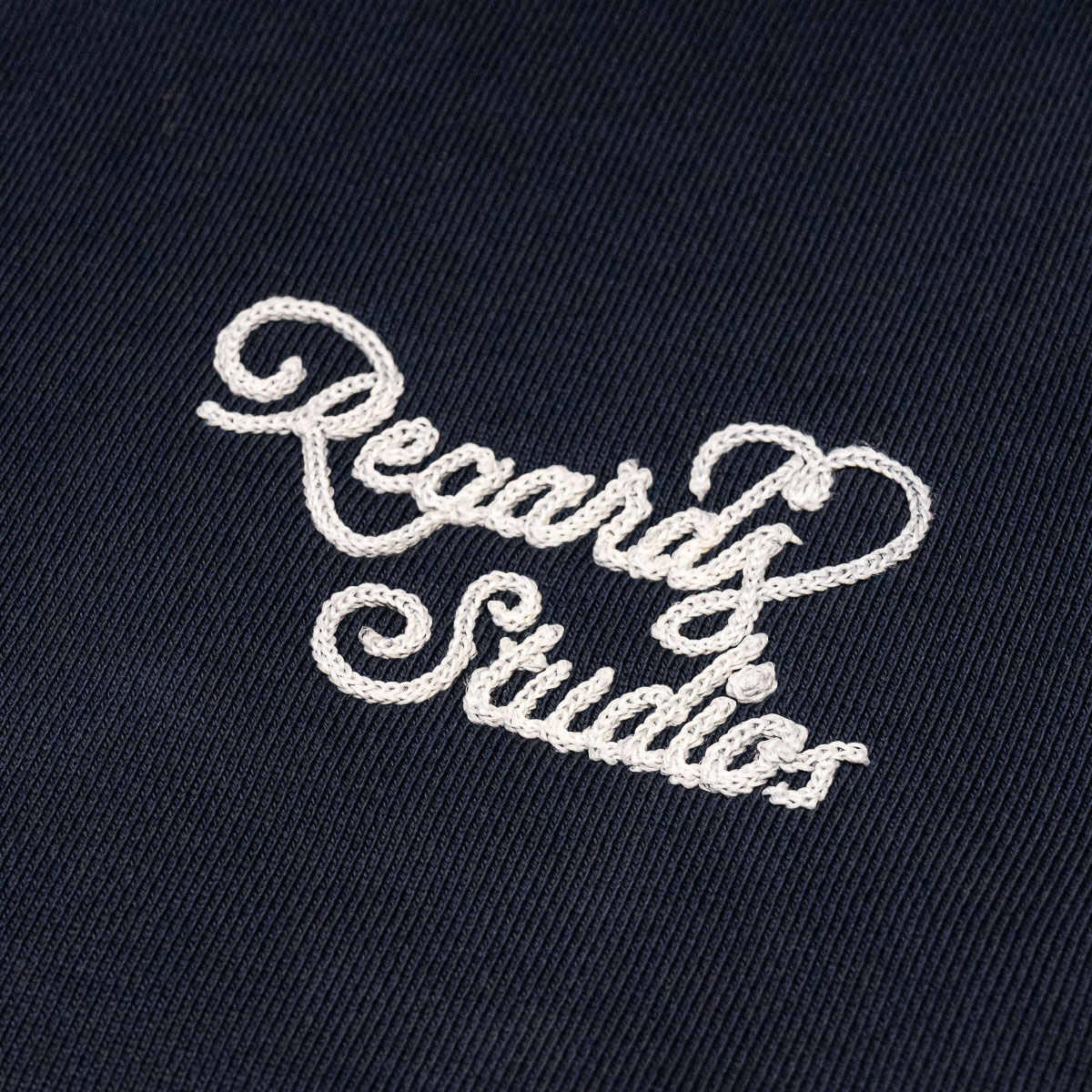 Heart Icon Chainstitch - Relaxed Loopback Crewneck Sweatshirt - Navy