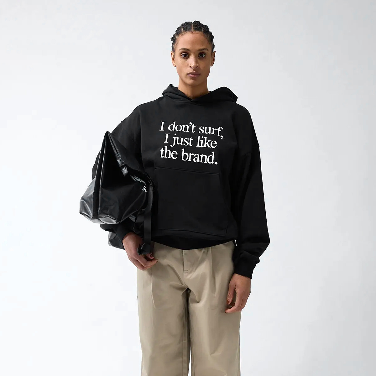 I Don't Surf Hoodie - Oversized - Black