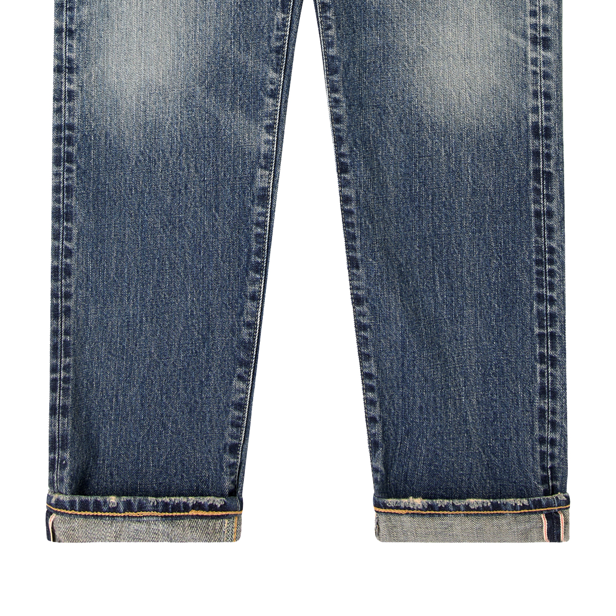 Regular Tapered Jeans - Red Selvage Denim - Blue Mid Dark Used