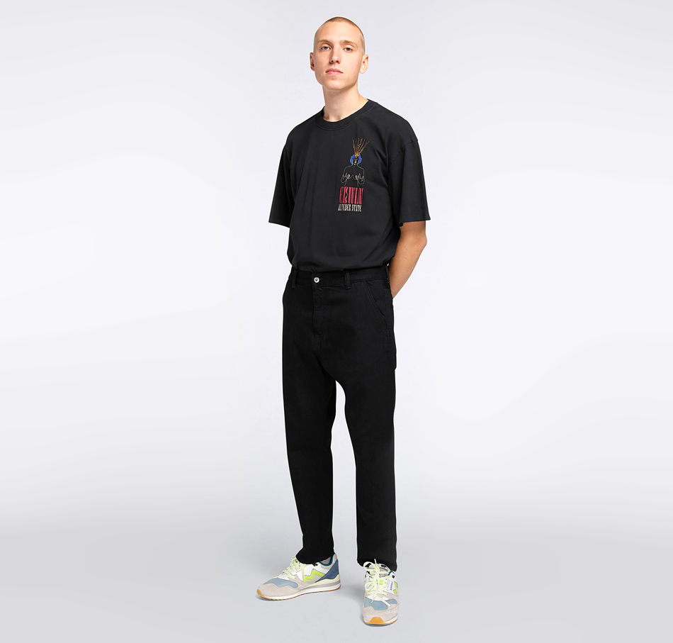 EDWIN Universe Pant - Cropped - Wayward Left Hand Denim 10OZ - Black Easy Stone Wash