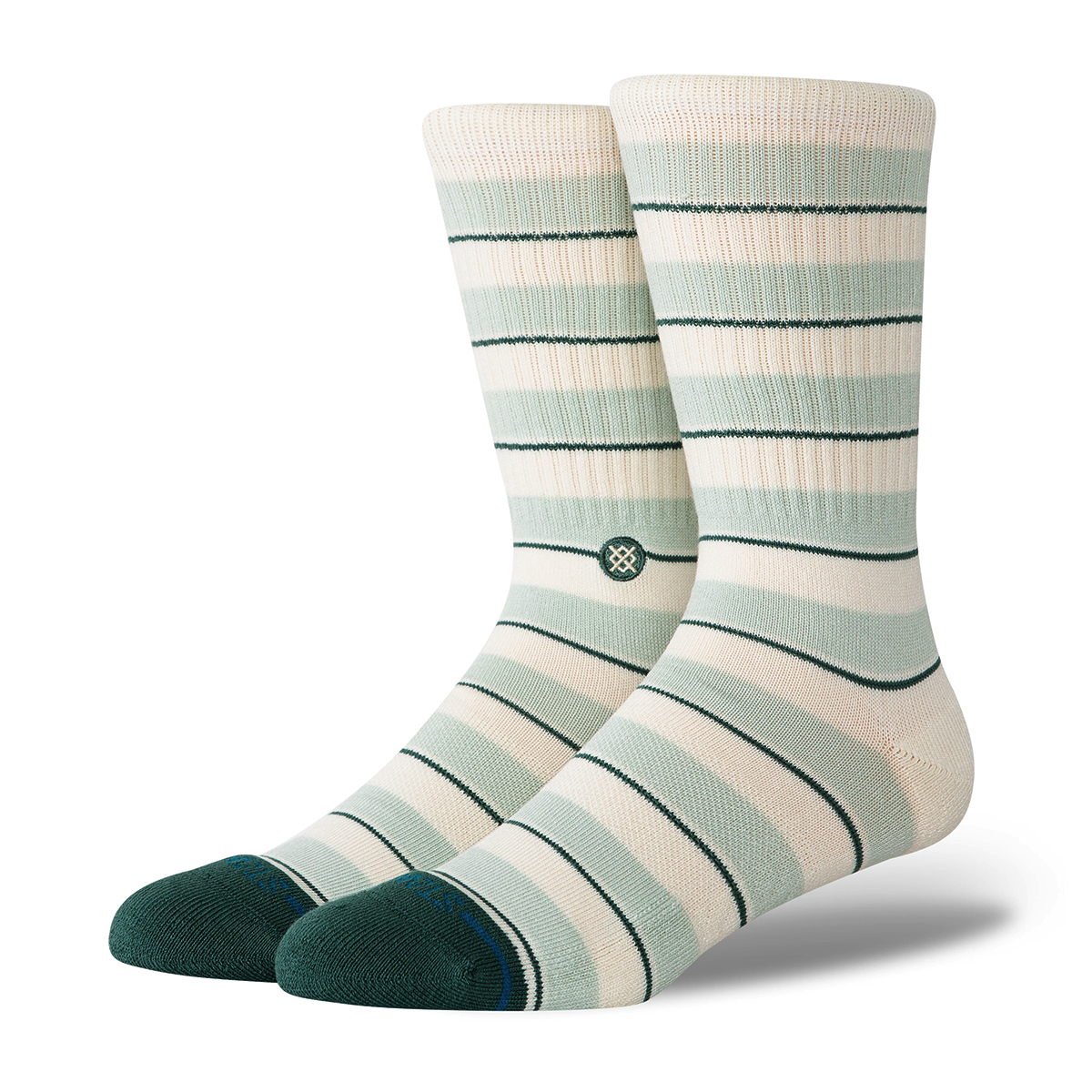 Striped It Crew Socks - Teal