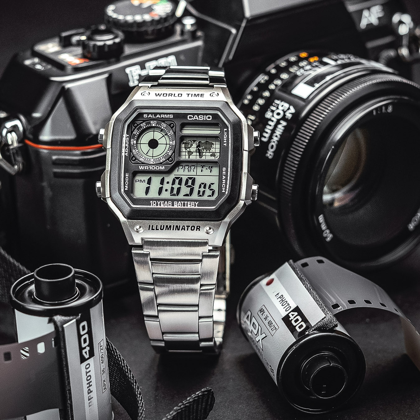 AE-1200WHD-1AV - Silver Black