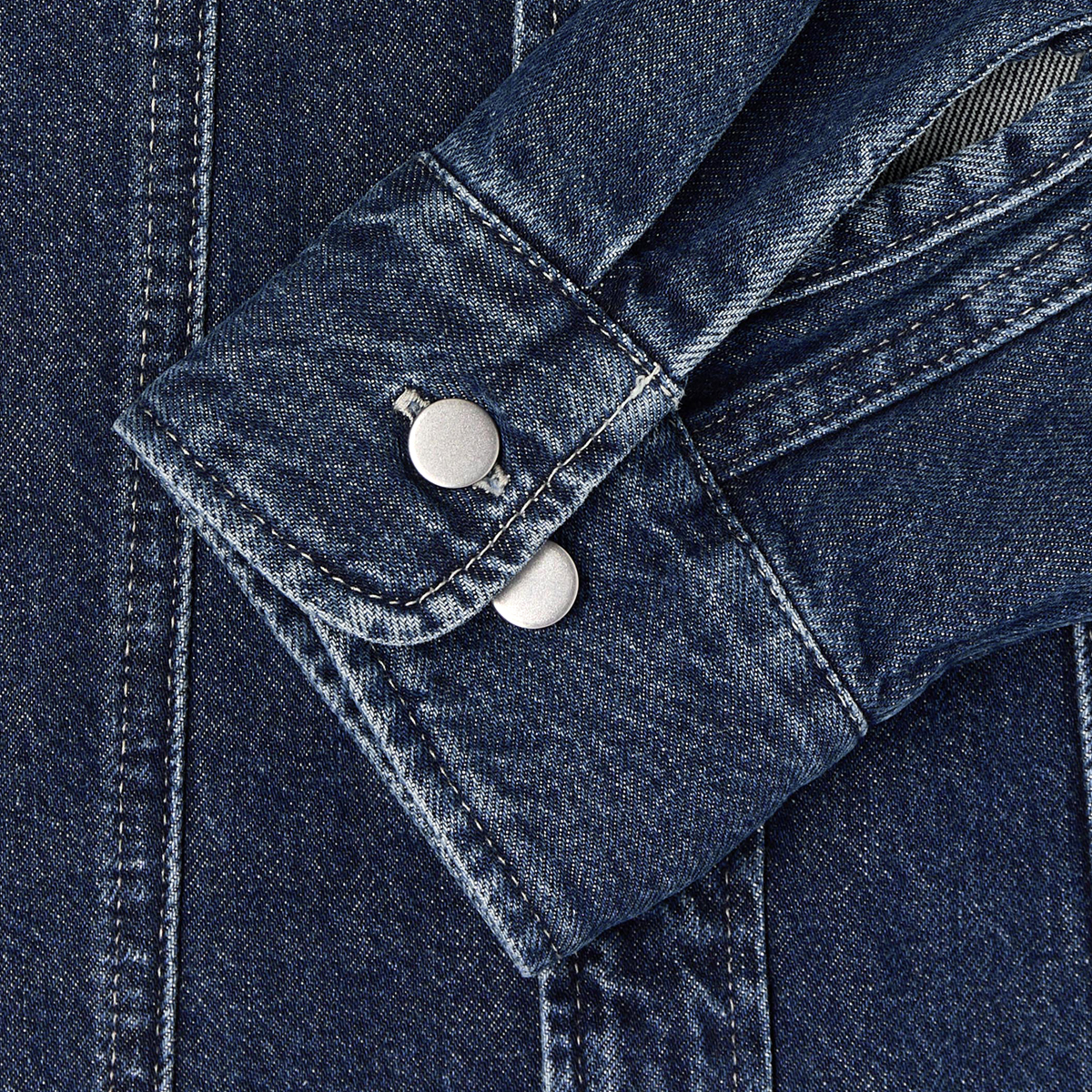 Trucker Overshirt - 12.25oz Platinum Blue Denim - Blue Marble Wash