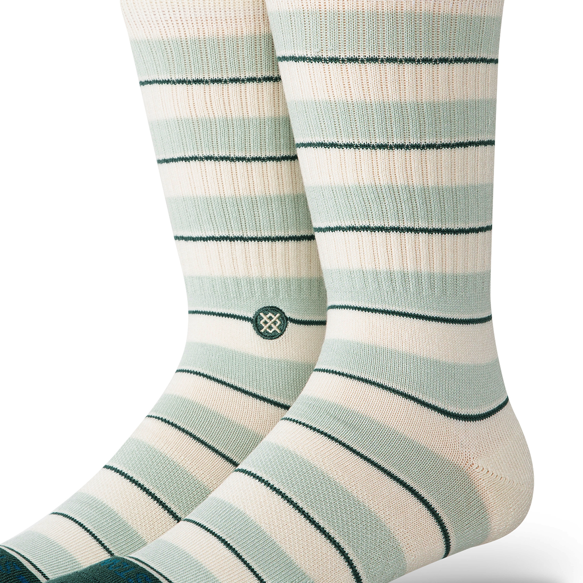 Striped It Crew Socks - Teal