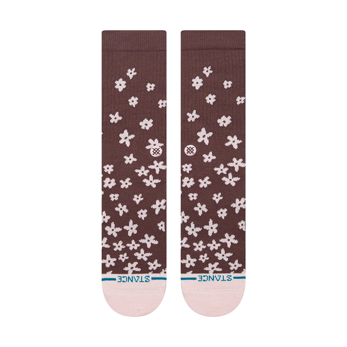Floral Dreams Crew Socke - Brown