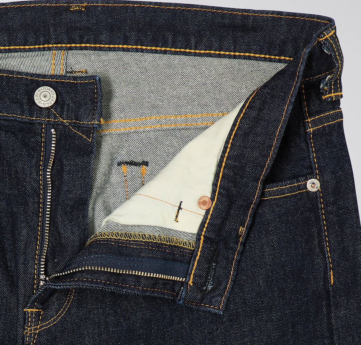 EDWIN Slim Tapered 12oz Kaihara Organic Stretch Denim - Made In Japan - Blue Rinsed detail