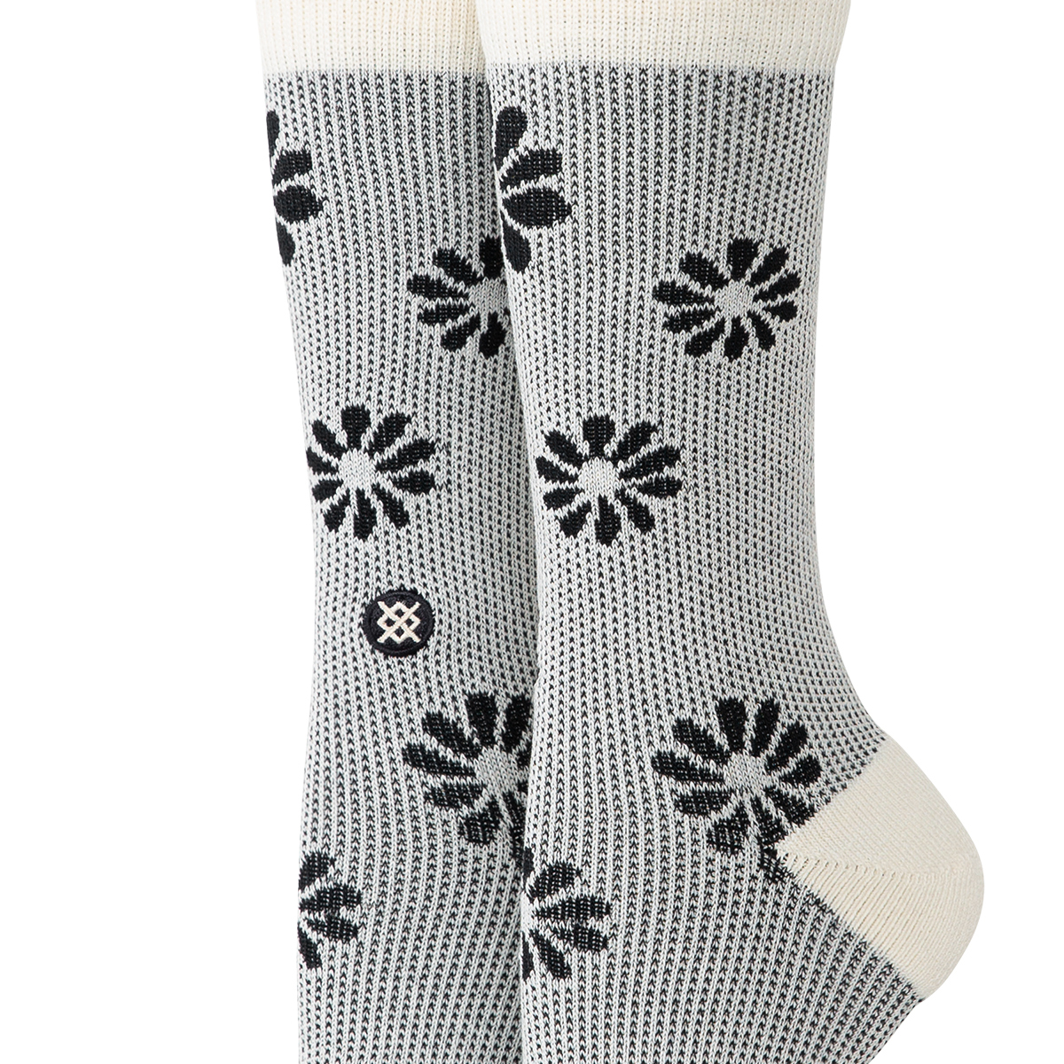 Floral Stitch Socke - Ivory