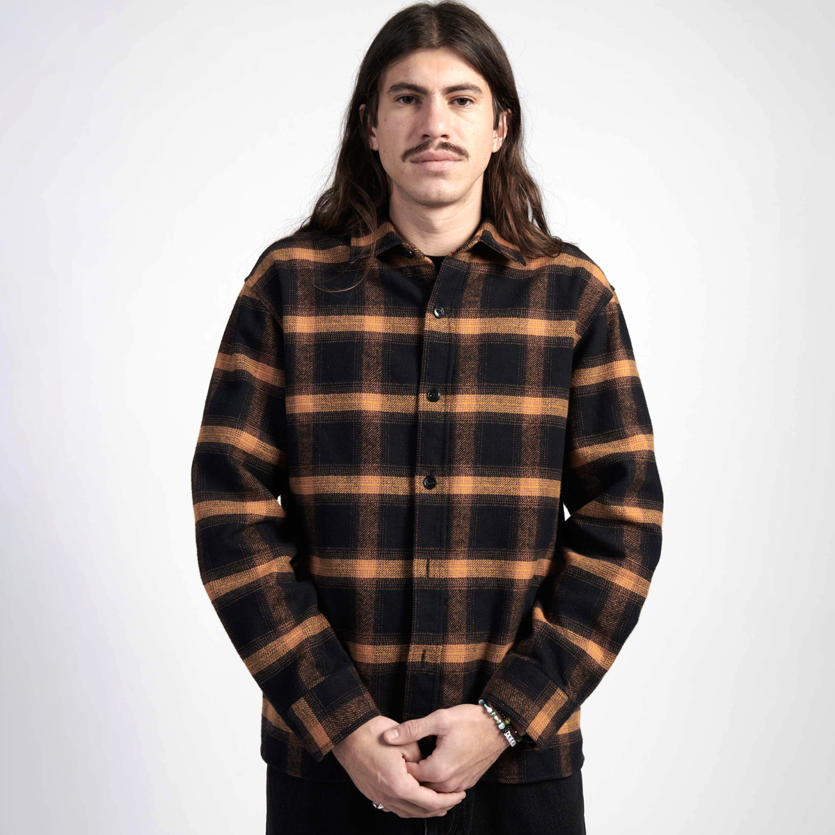 Sebastian Heavy Flanell Shirt - Brown Black