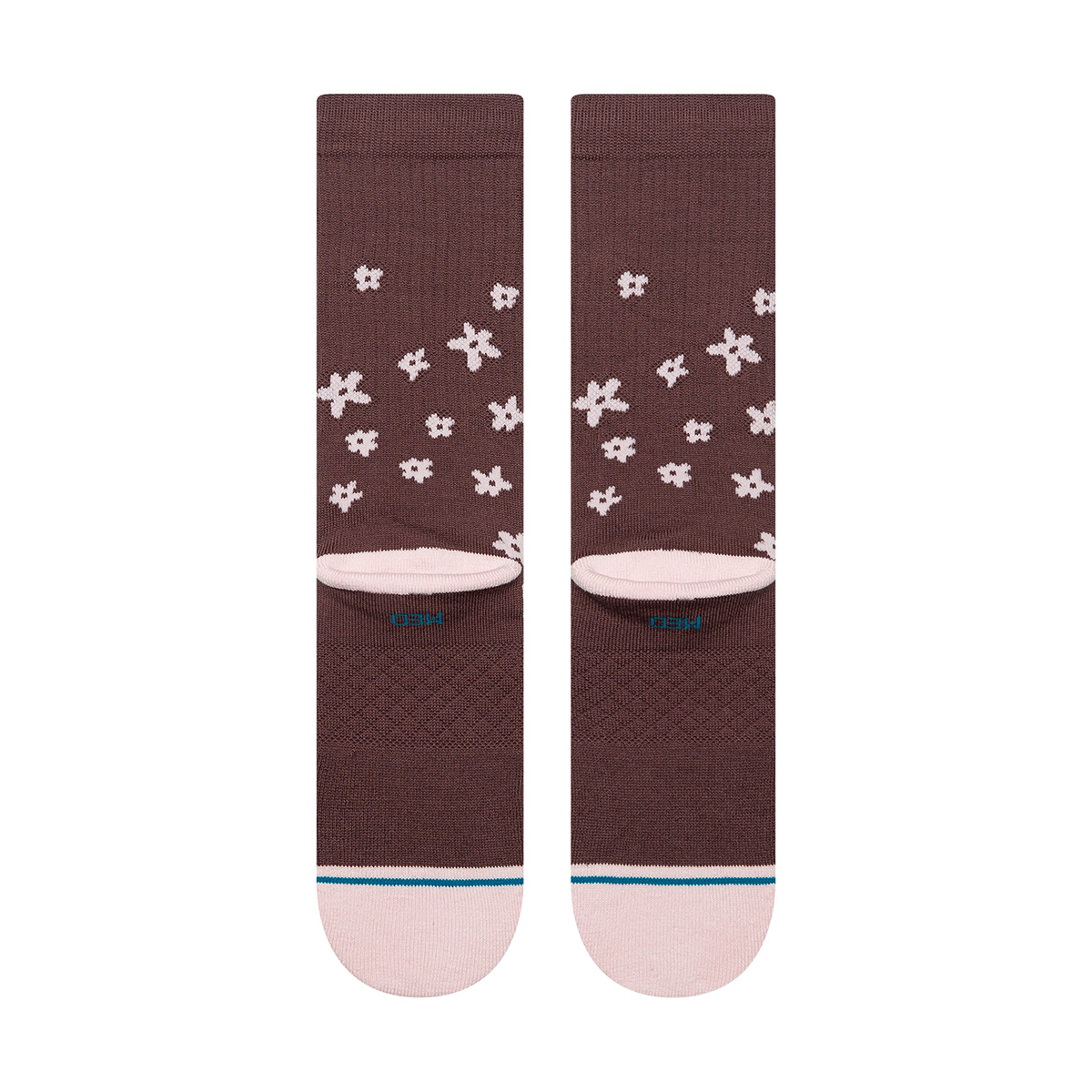Floral Dreams Crew Socke - Brown