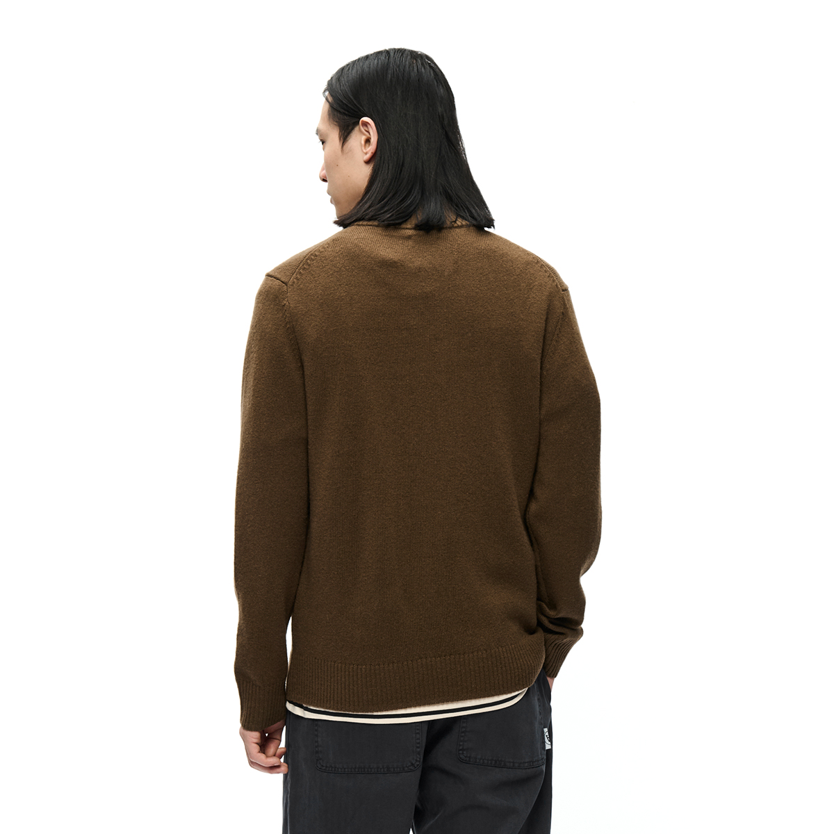 Tay Halfzip Stricksweatshirt - Brown