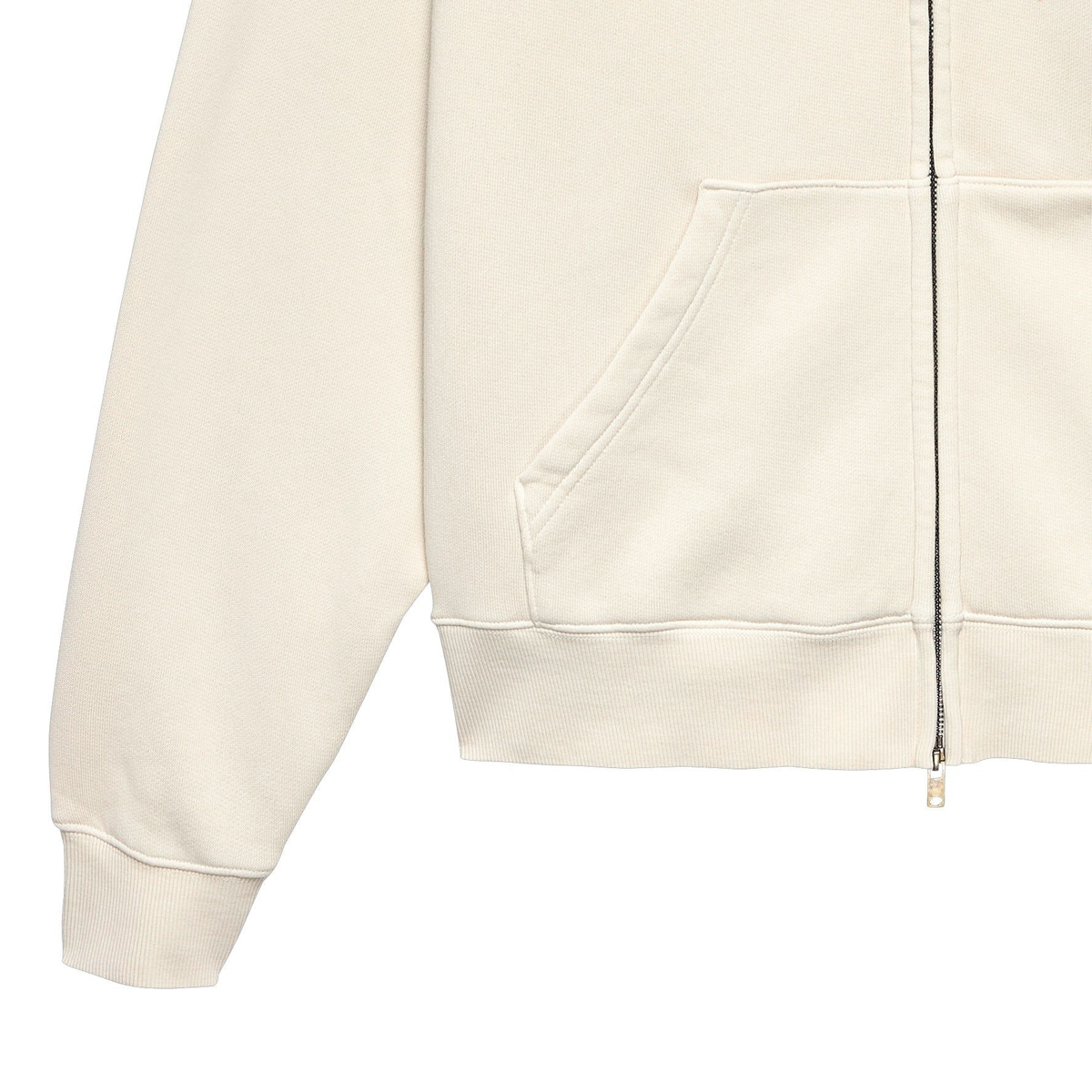 Logo Zip Hoodie - Ecru