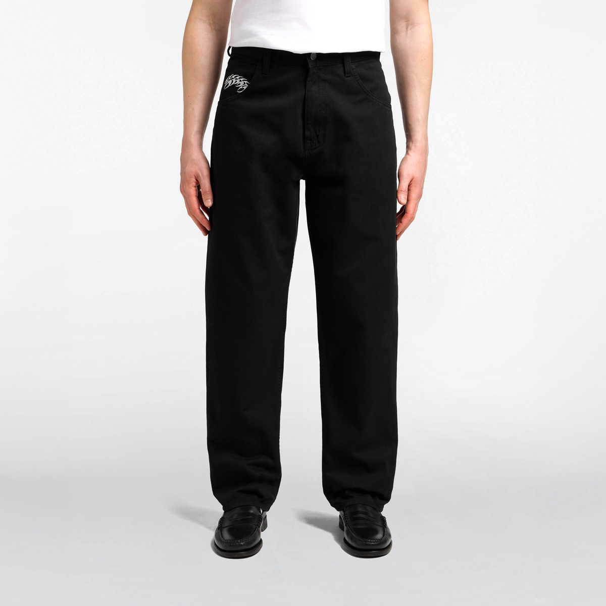 Staff Uniform Tyrell Pant - Loose Tapered - Black Garment Dyed