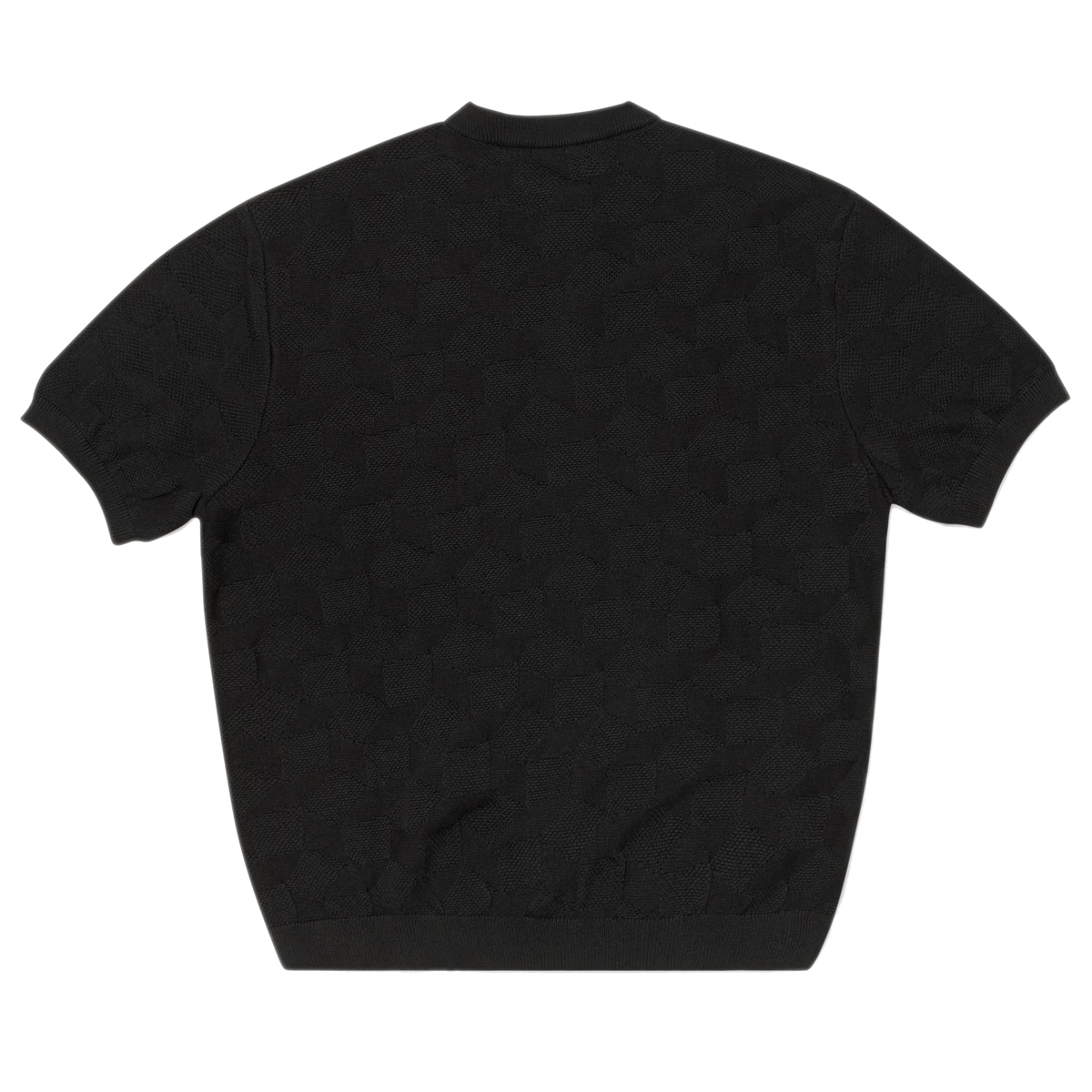 Block Knitted T-Shirt - Black