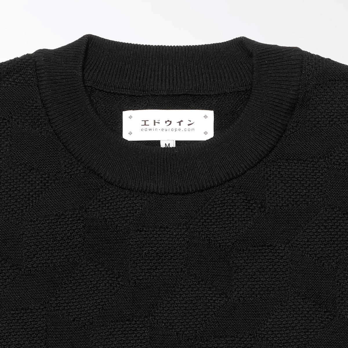 Block Knitted T-Shirt - Black