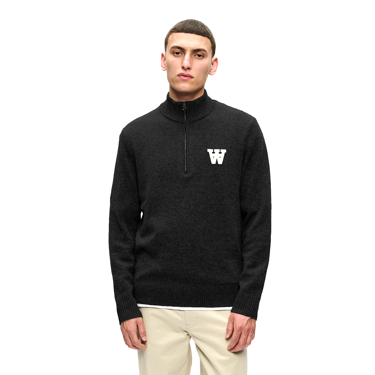 Tay Halfzip Stricksweatshirt - Black