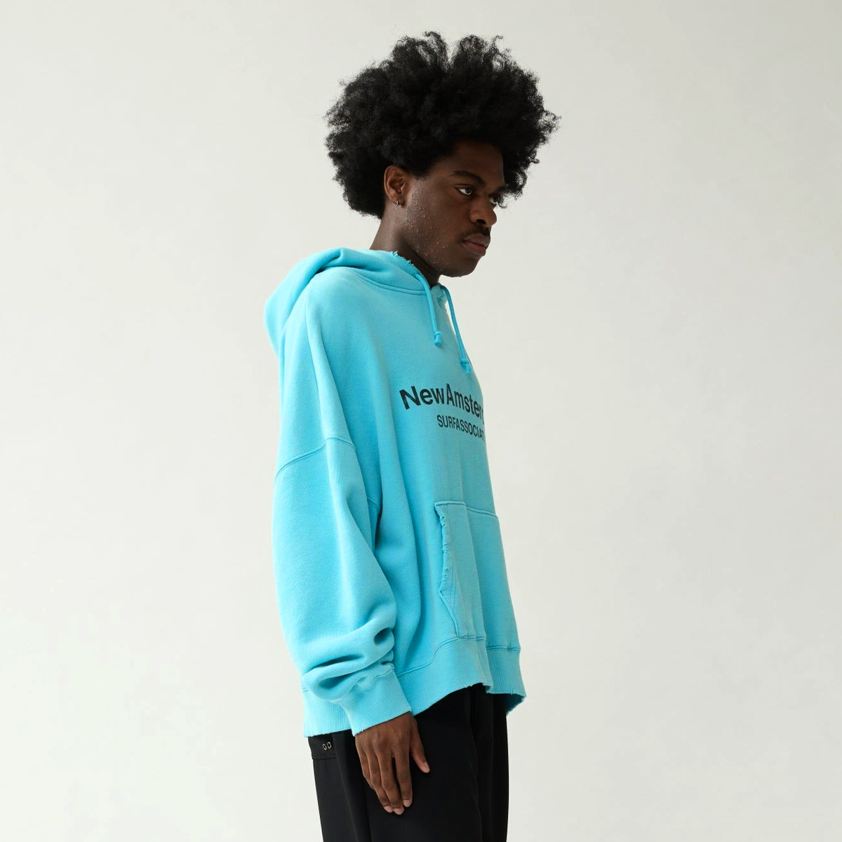 Worked Logo Hoodie - Blue