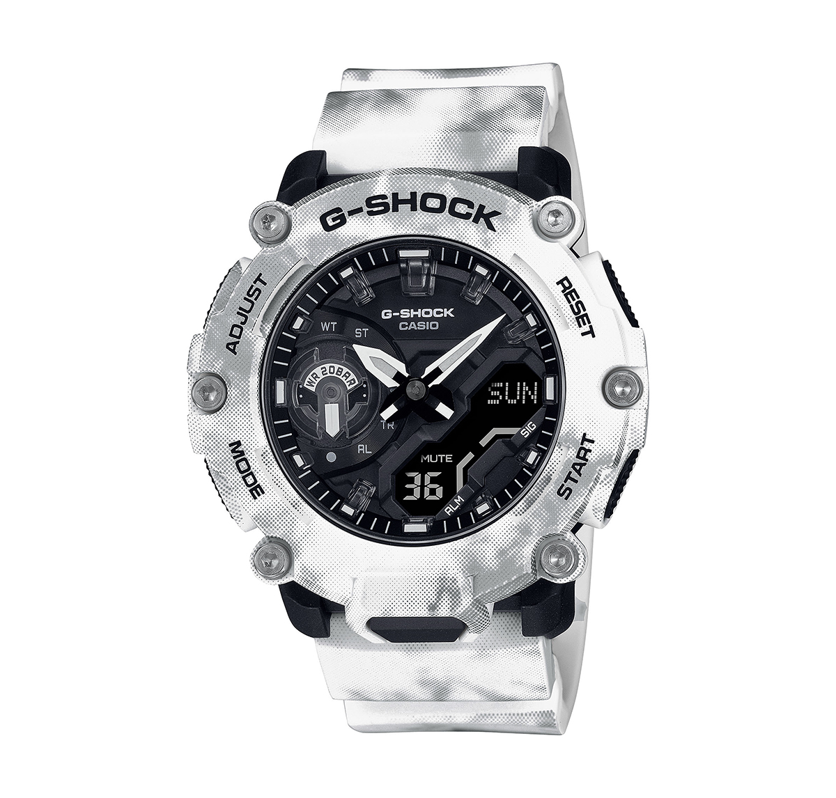 G-Shock GA-2200GC-7AER - Snow Camo - White front