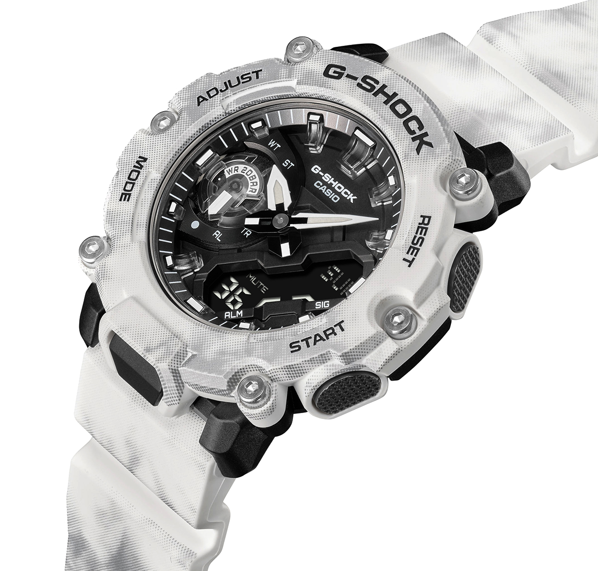G-Shock GA-2200GC-7AER - Snow Camo - White detail