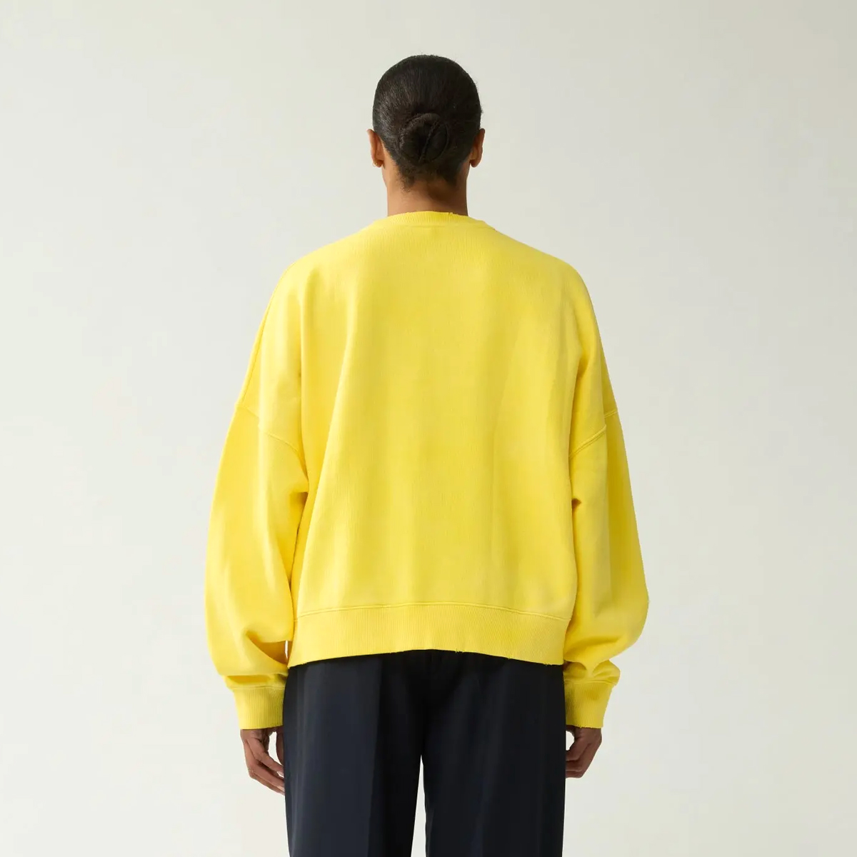 Worked Logo Crewneck Sweatshirt - Yellow