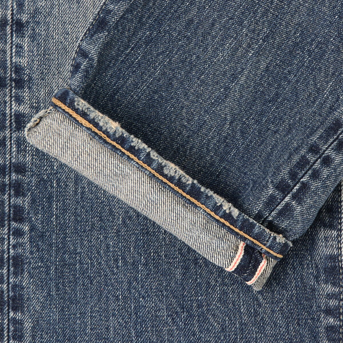 Regular Tapered Jeans - Red Selvage Denim - Blue Mid Dark Used
