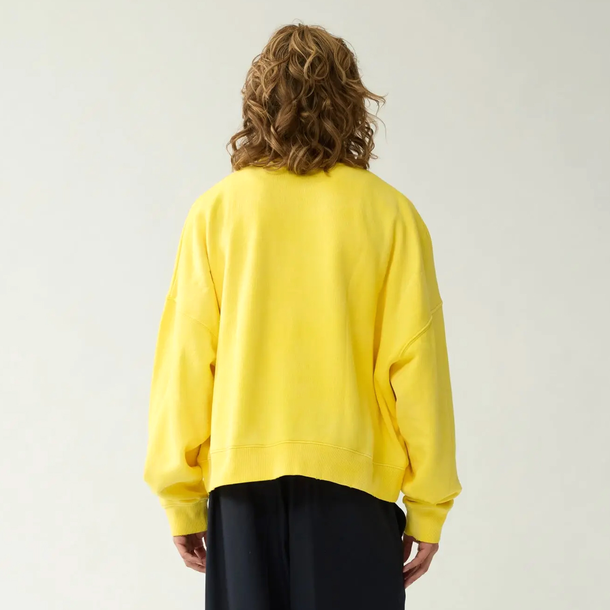 Worked Logo Crewneck Sweatshirt - Yellow