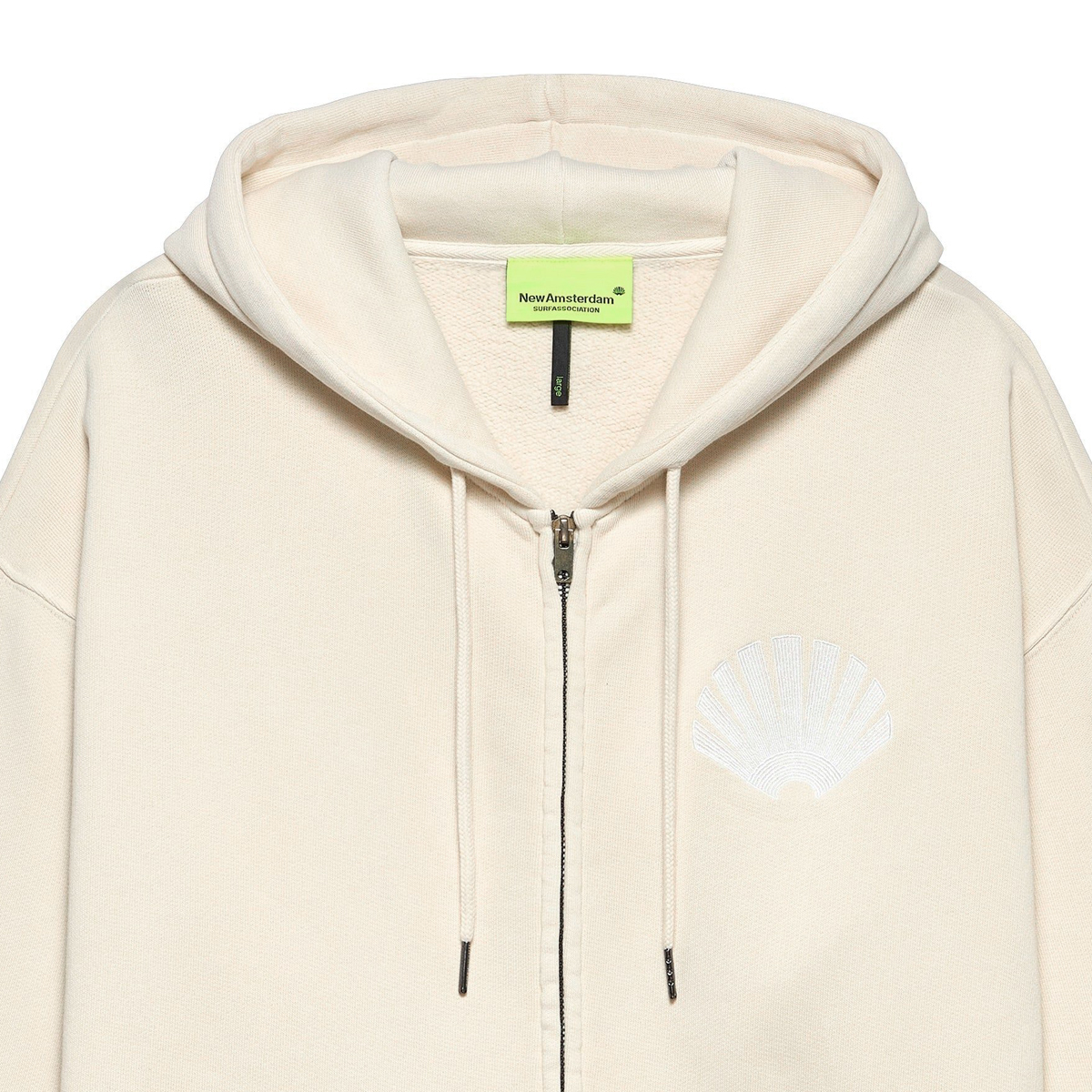 Logo Zip Hoodie - Ecru