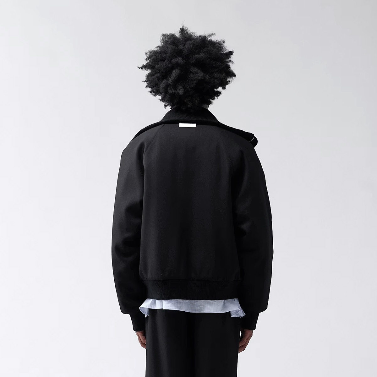 Wool Bomber Jacket- Black