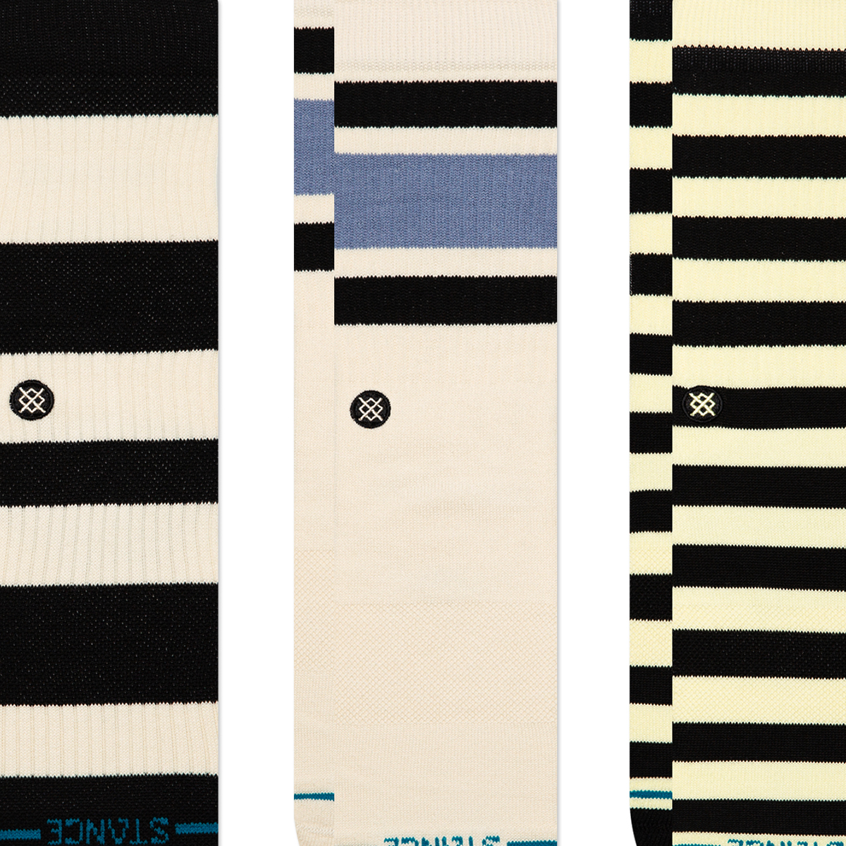Fred Crew 3Pack - Cream Black