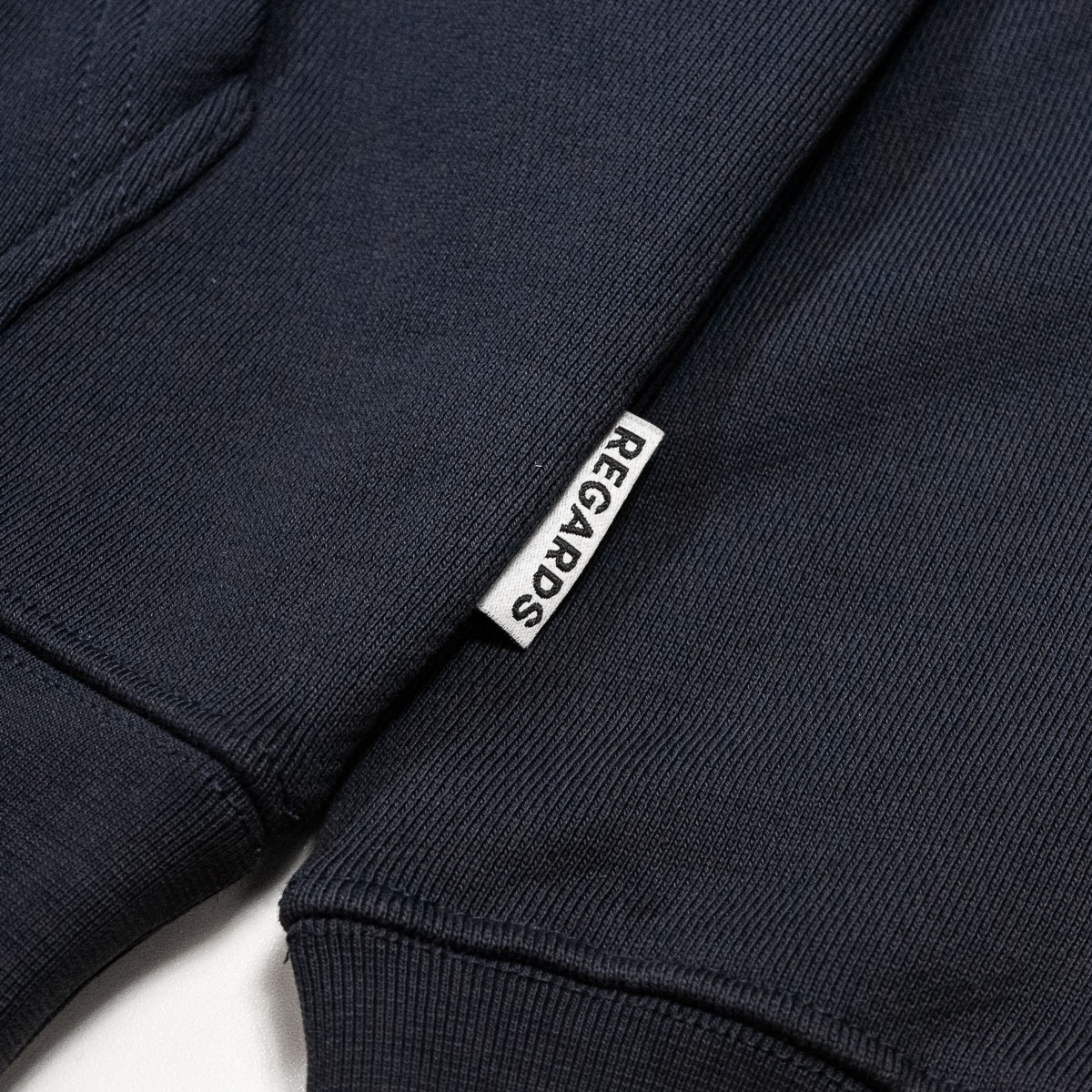Heart Icon Chainstitch - Relaxed Loopback Hoodie - Navy