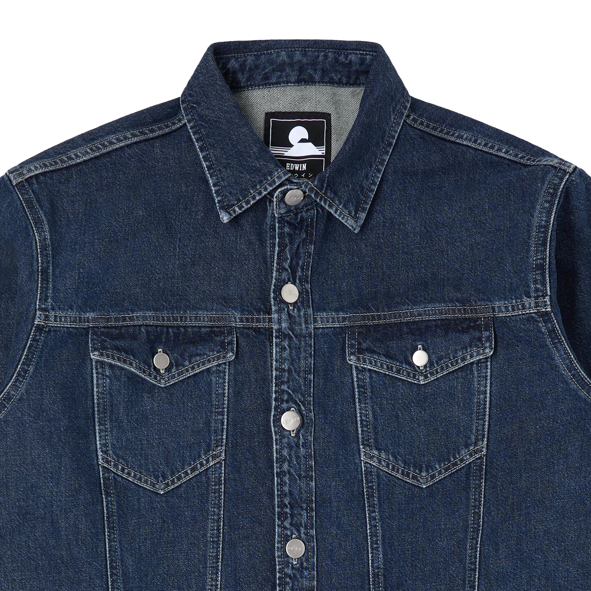 Trucker Overshirt - 12.25oz Platinum Blue Denim - Blue Marble Wash