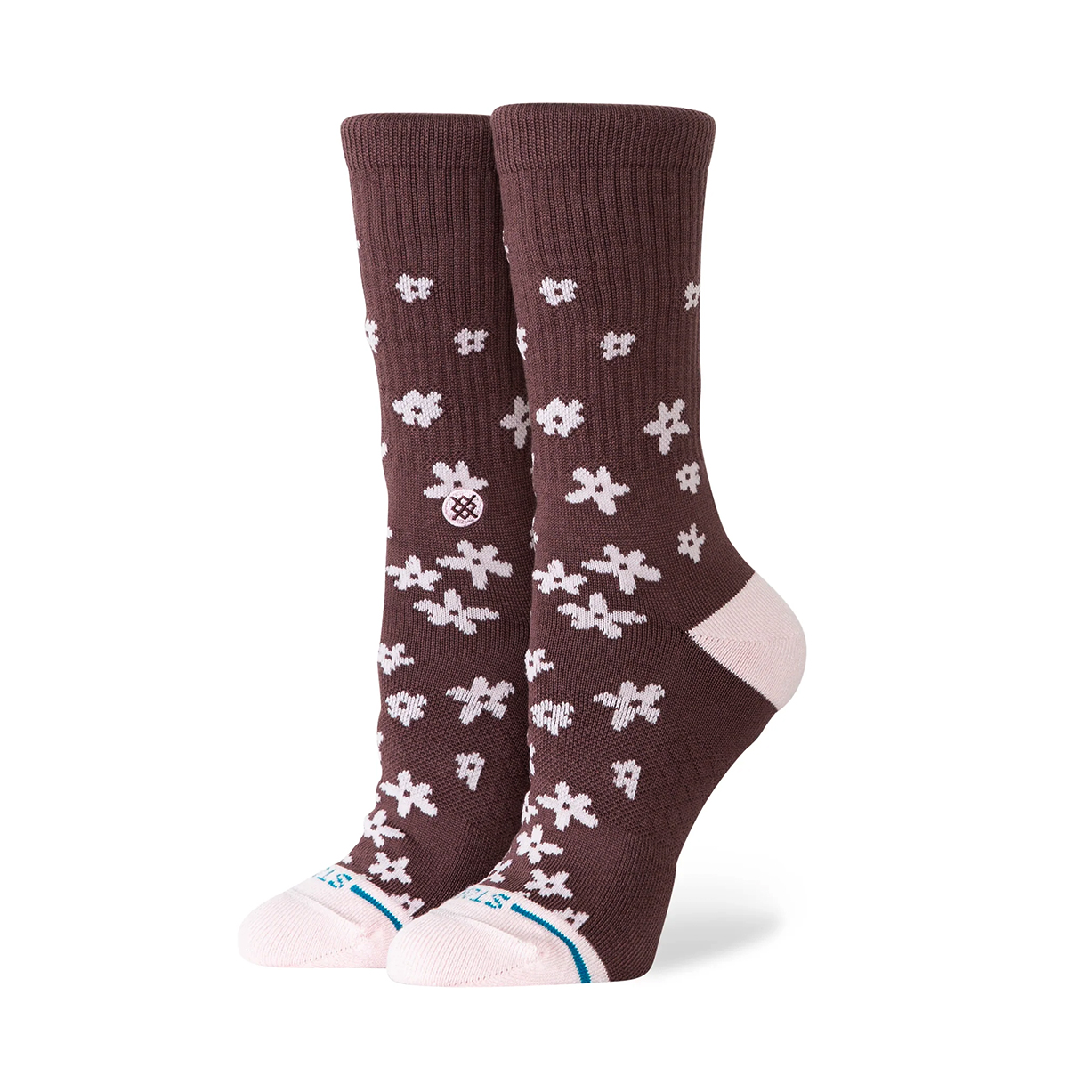 Floral Dreams Crew Socke - Brown