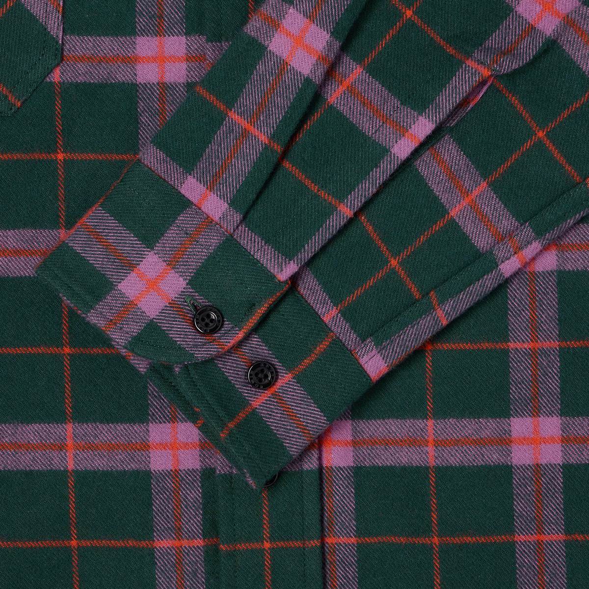 Millenium Heavy Flanell Shirt - Regular Fit - Green Purple Red