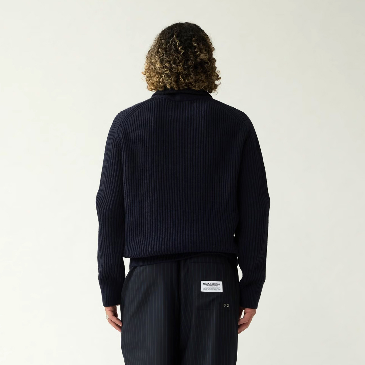 Half Zip Stricksweater - Blue