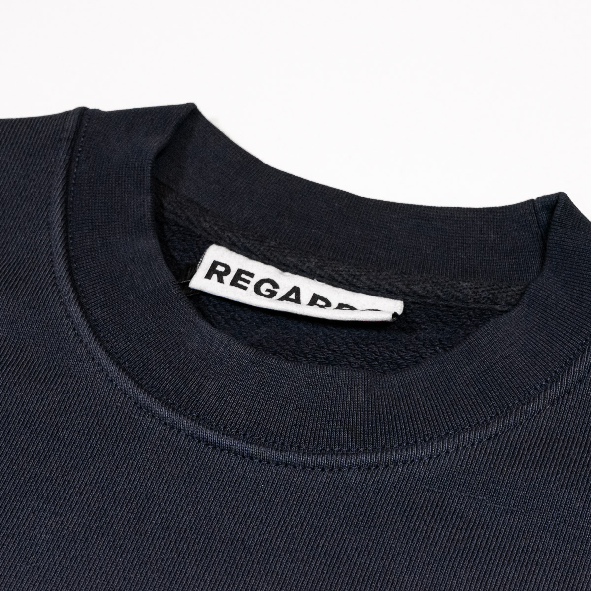 Heart Icon Chainstitch - Relaxed Loopback Crewneck Sweatshirt - Navy