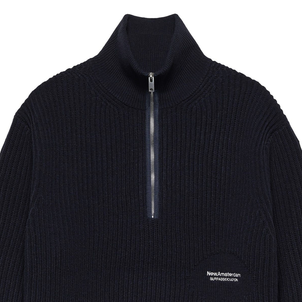 Half Zip Stricksweater - Blue