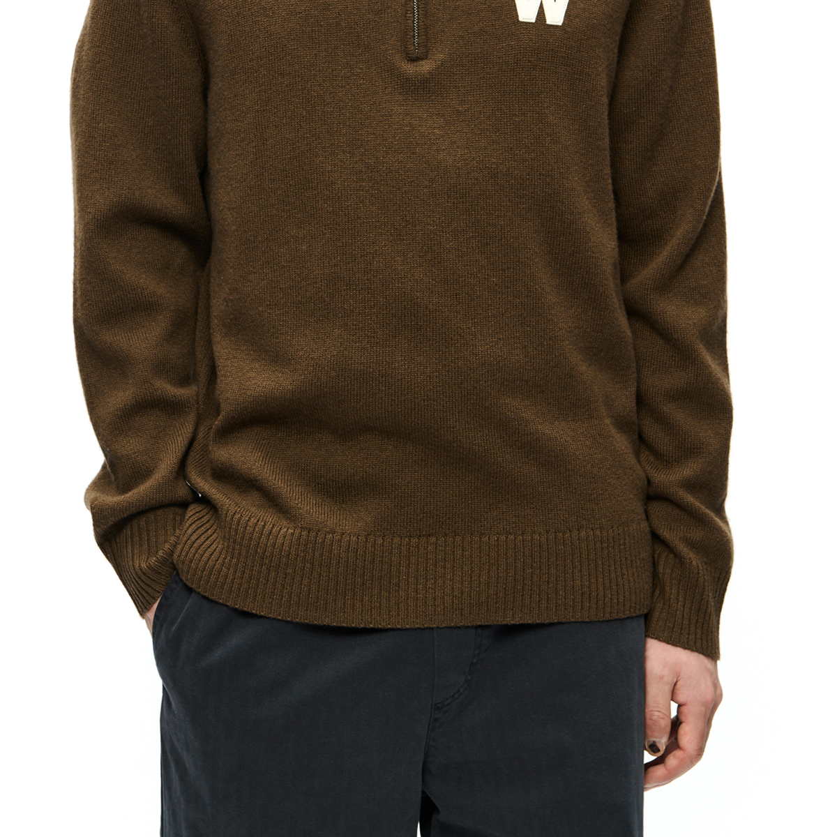 Tay Halfzip Stricksweatshirt - Brown