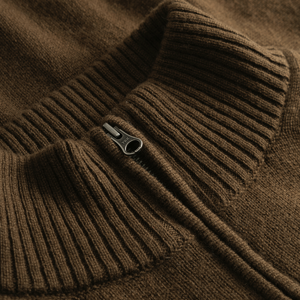 Tay Halfzip Stricksweatshirt - Brown