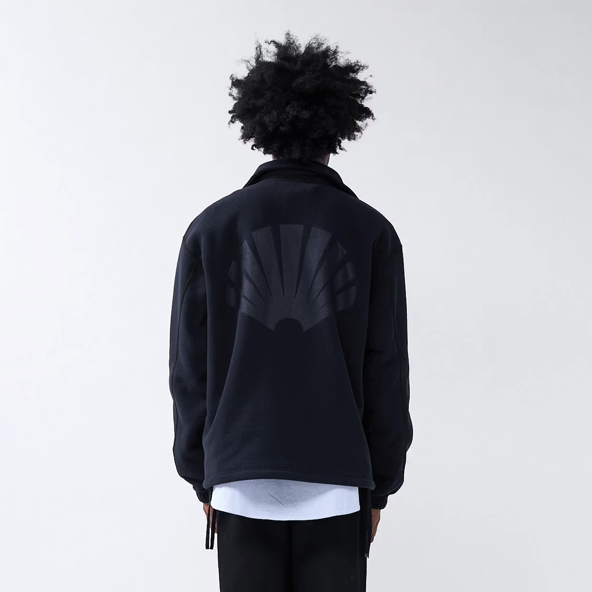 Fleece Zip Up Sweatshirt - Regular Fit - Night Blue