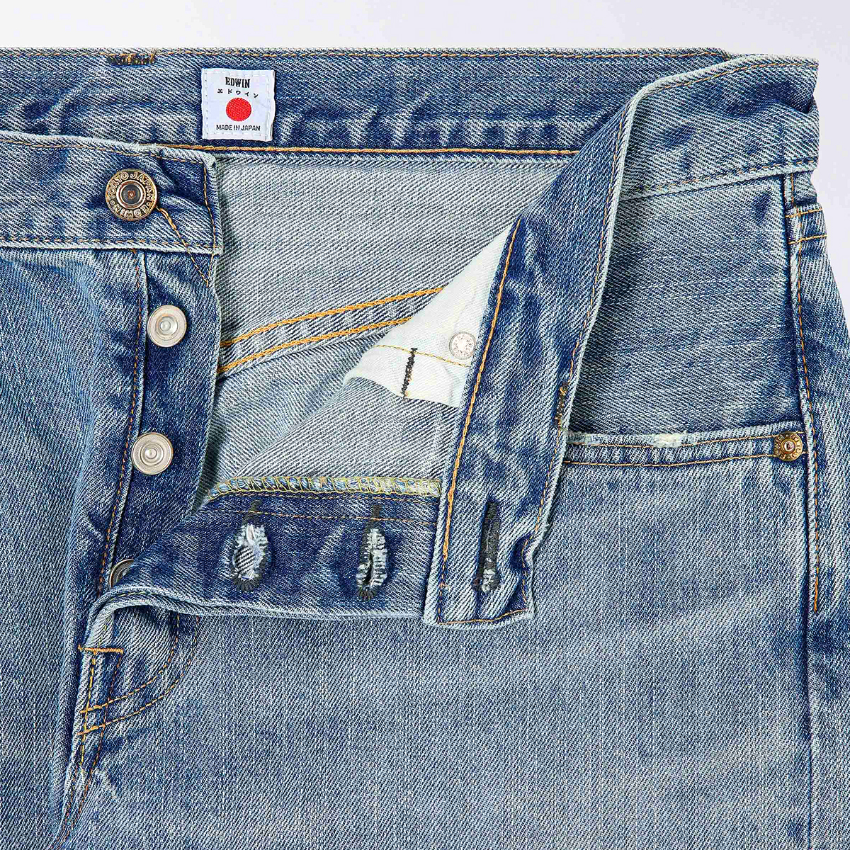 Regular Tapered - Made In Japan - Kurabo Recycle Red Selvage Denim 14oz - Light Used