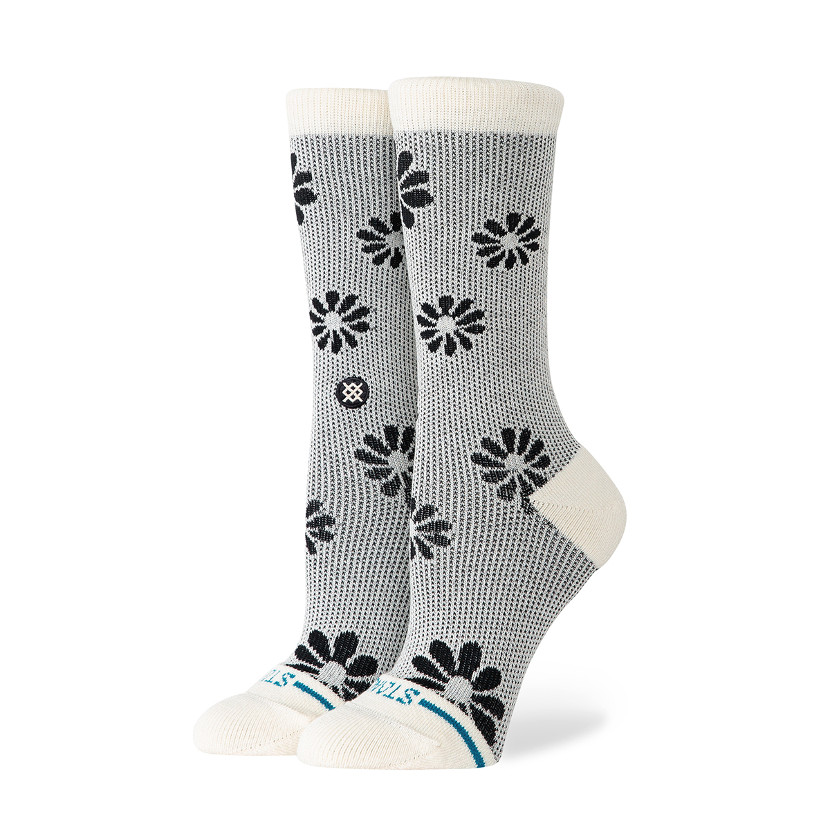 Floral Stitch Socke - Ivory