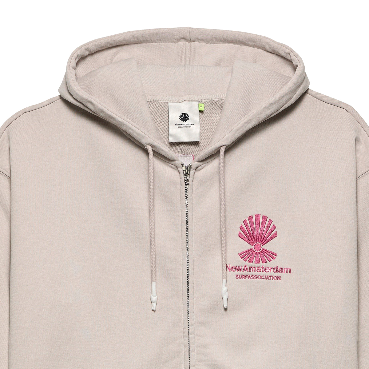 Logo Zip Hoodie - Relaxed Fit - Pebble Magenta
