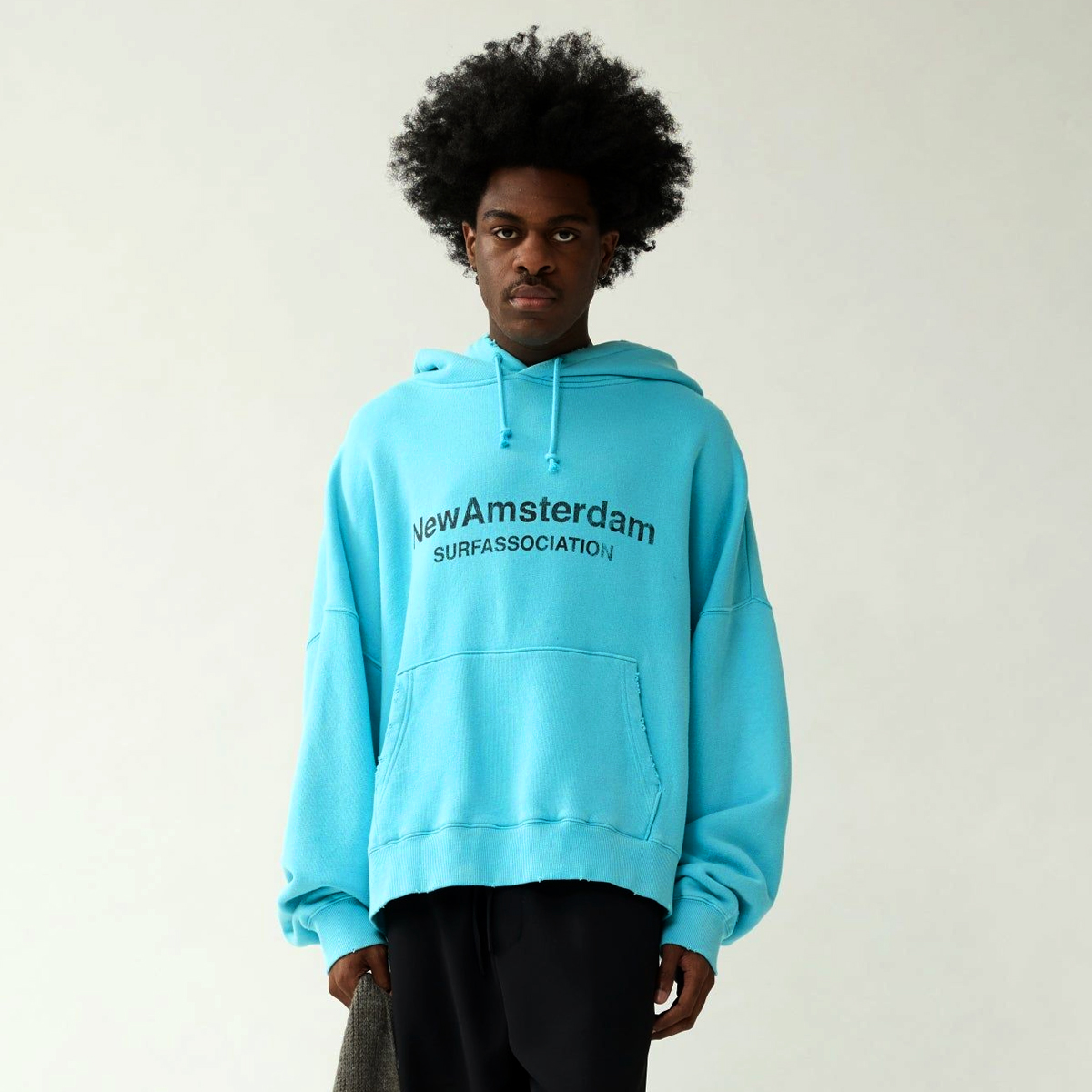 Worked Logo Hoodie - Blue