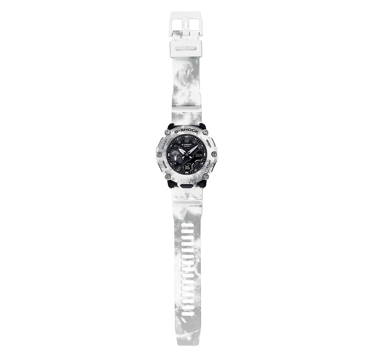 G-Shock GA-2200GC-7AER - Snow Camo - White flat