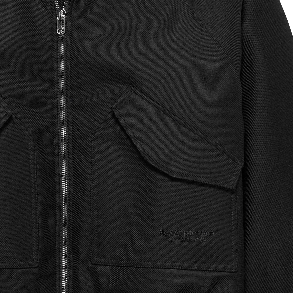 Wool Bomber Jacket- Black
