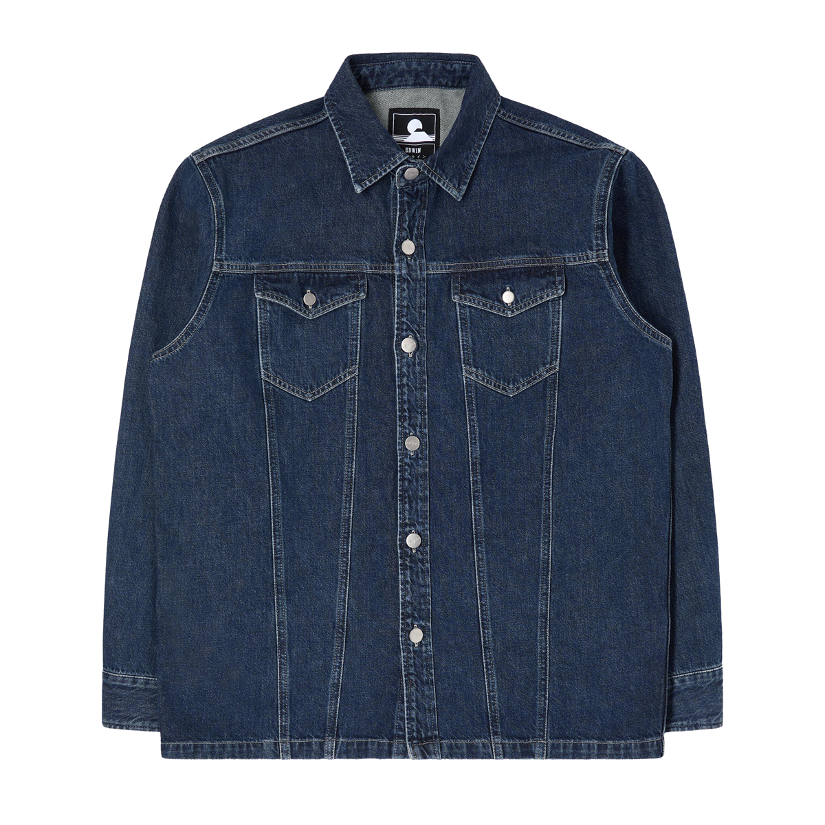Trucker Overshirt - 12.25oz Platinum Blue Denim - Blue Marble Wash
