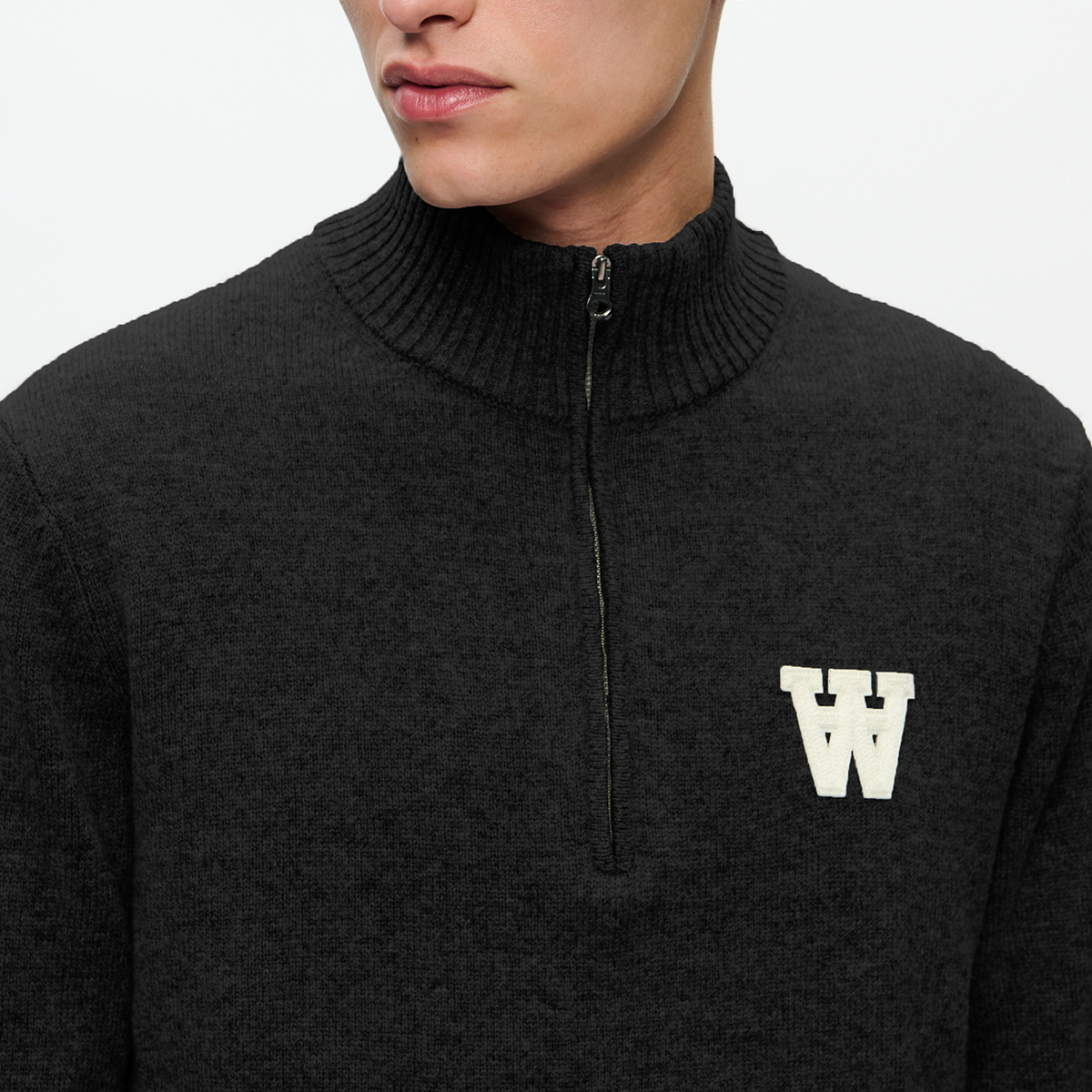 Tay Halfzip Stricksweatshirt - Black